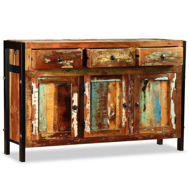 vidaXL Komoda, masívne recyklované drevo, 120x35x76 cm