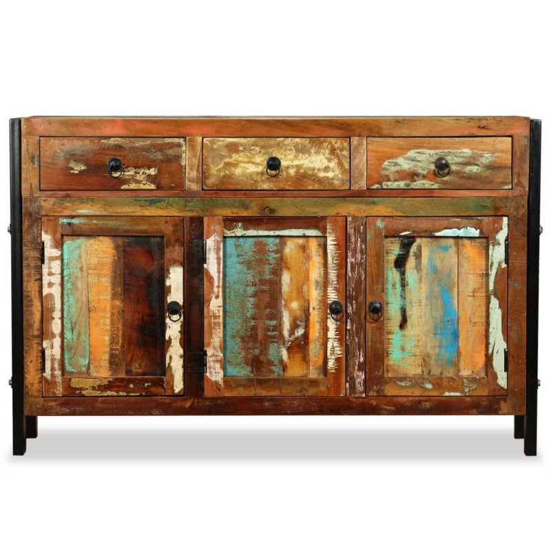 vidaXL Komoda, masívne recyklované drevo, 120x35x76 cm
