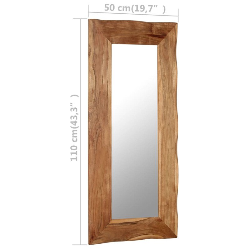 vidaXL Kozmetické zrkadlo z akáciového dreva 50x110 cm