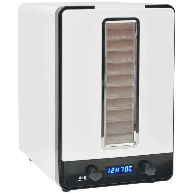 vidaXL Sušička potravín s 10 poschodiami, 550 W, biela