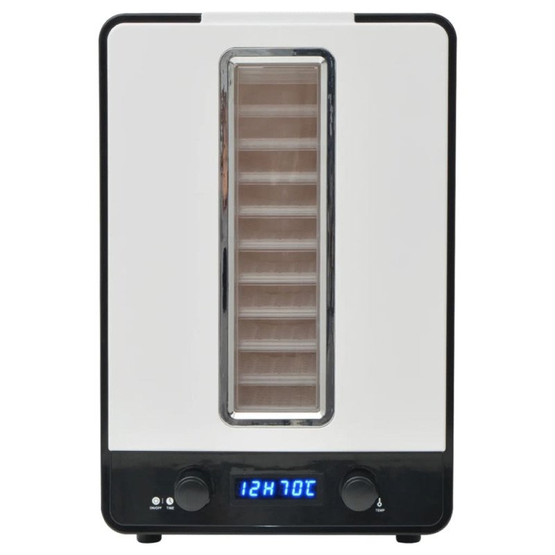 vidaXL Sušička potravín s 10 poschodiami, 550 W, biela