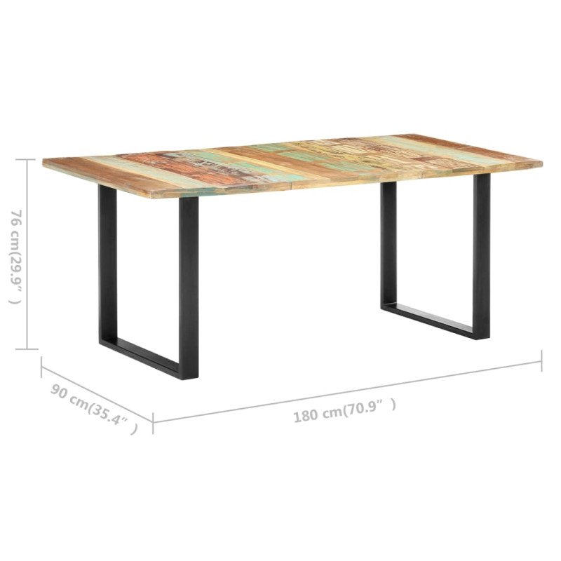 vidaXL Jedálenský stôl 180x90x76 cm, recyklovaný masív