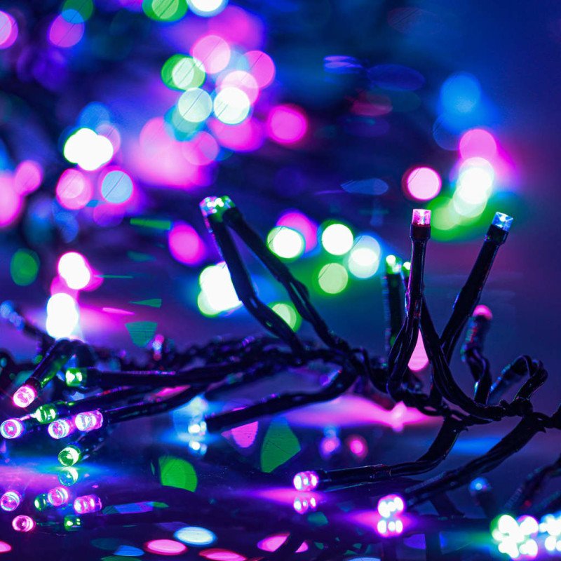 vidaXL Reťaz so zhlukmi LED, 400 diód, pastelové farby 7,4 m, PVC