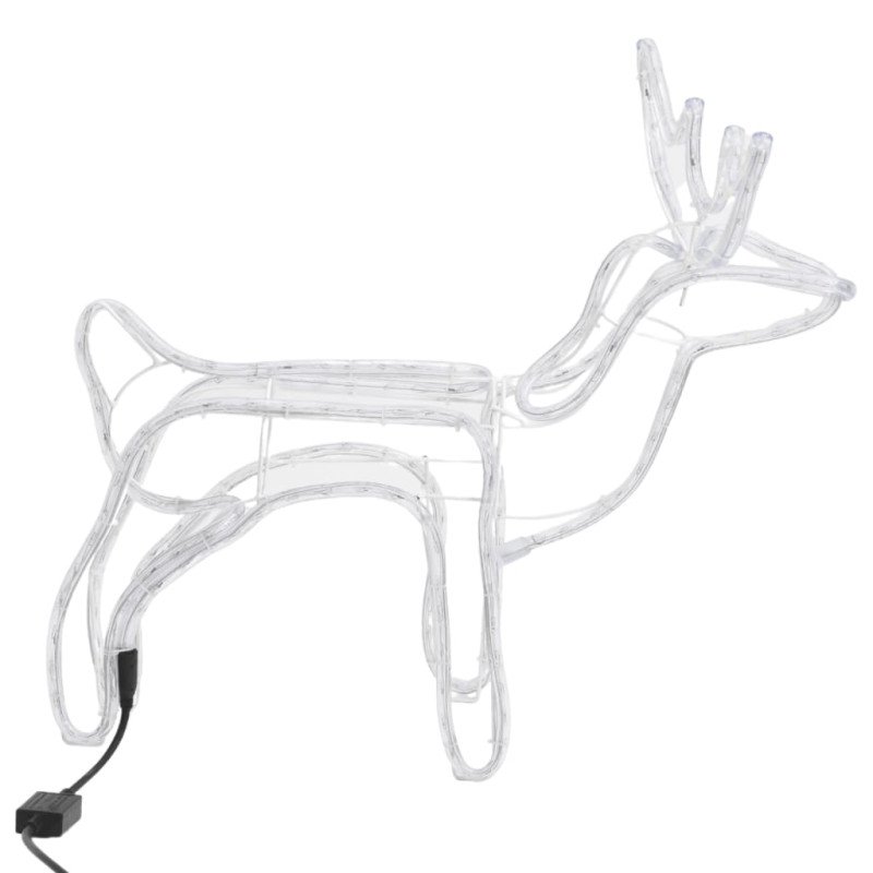 vidaXL Siluety vianočných sobov 2 ks studené biele 60x30x60 cm