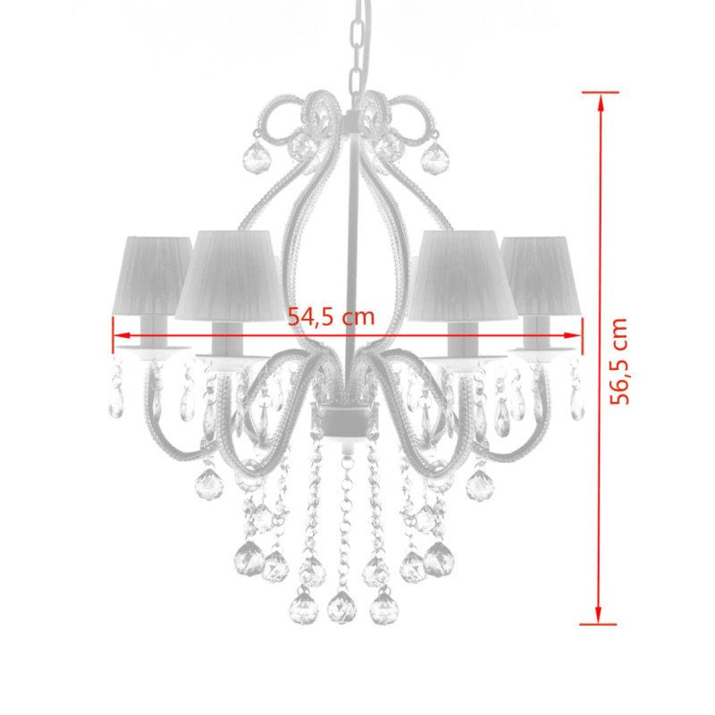 vidaXL Luster s 2300 krištáľmi, biely