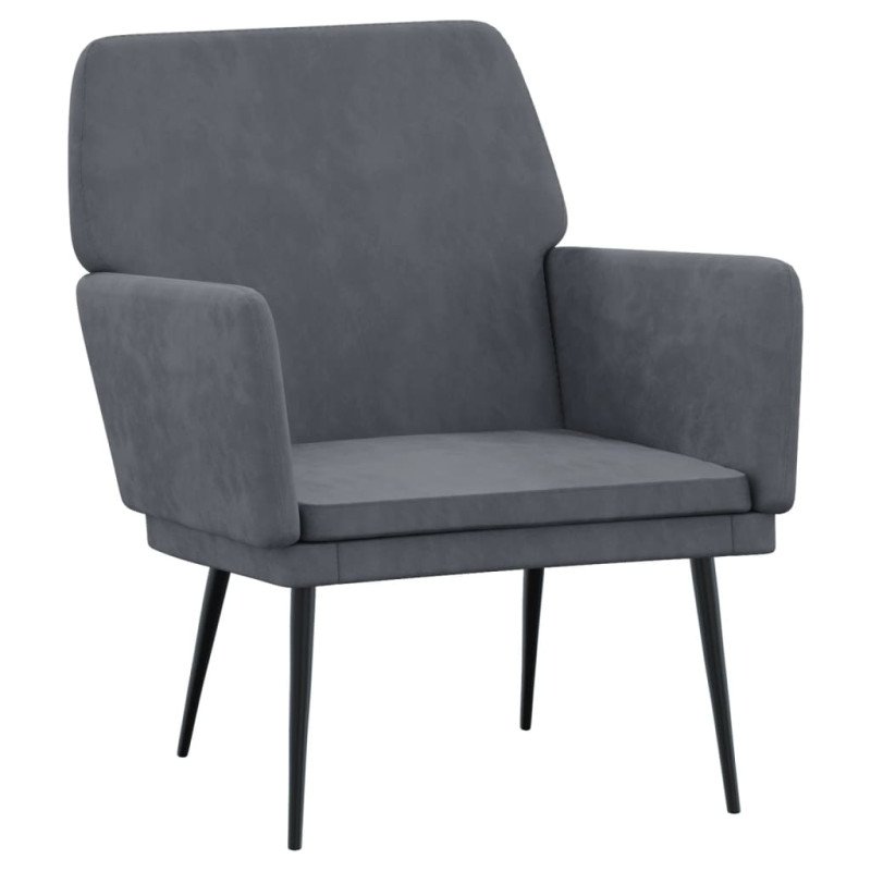 vidaXL Kreslo tmavosivé 62x79x79 cm zamat