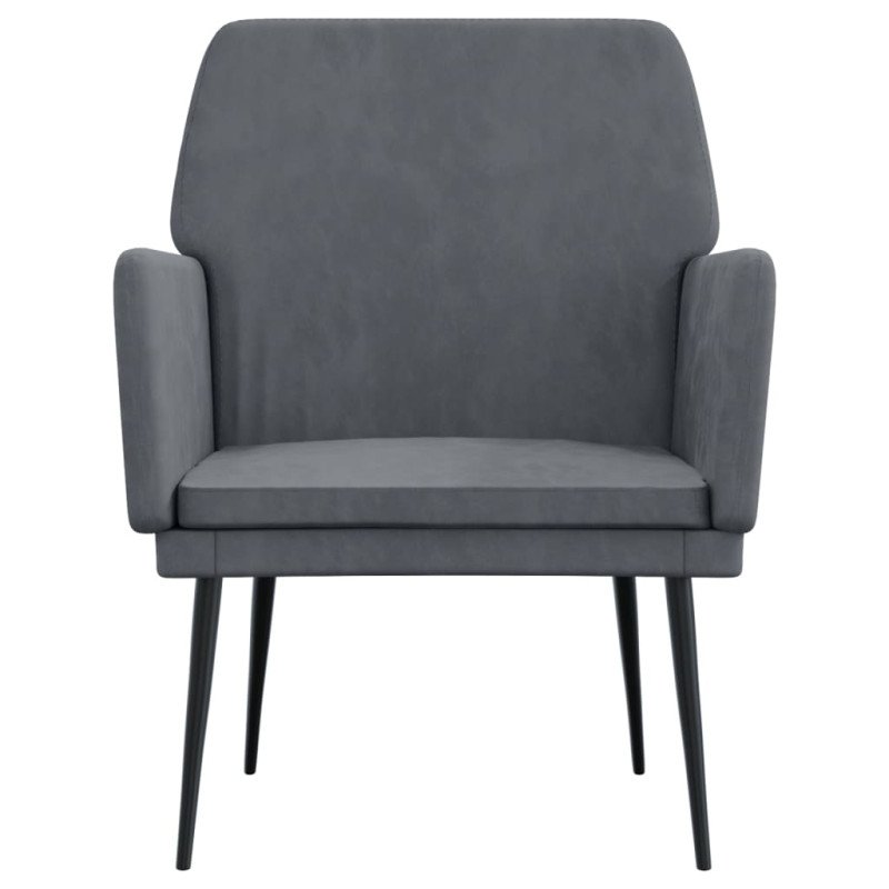 vidaXL Kreslo tmavosivé 62x79x79 cm zamat