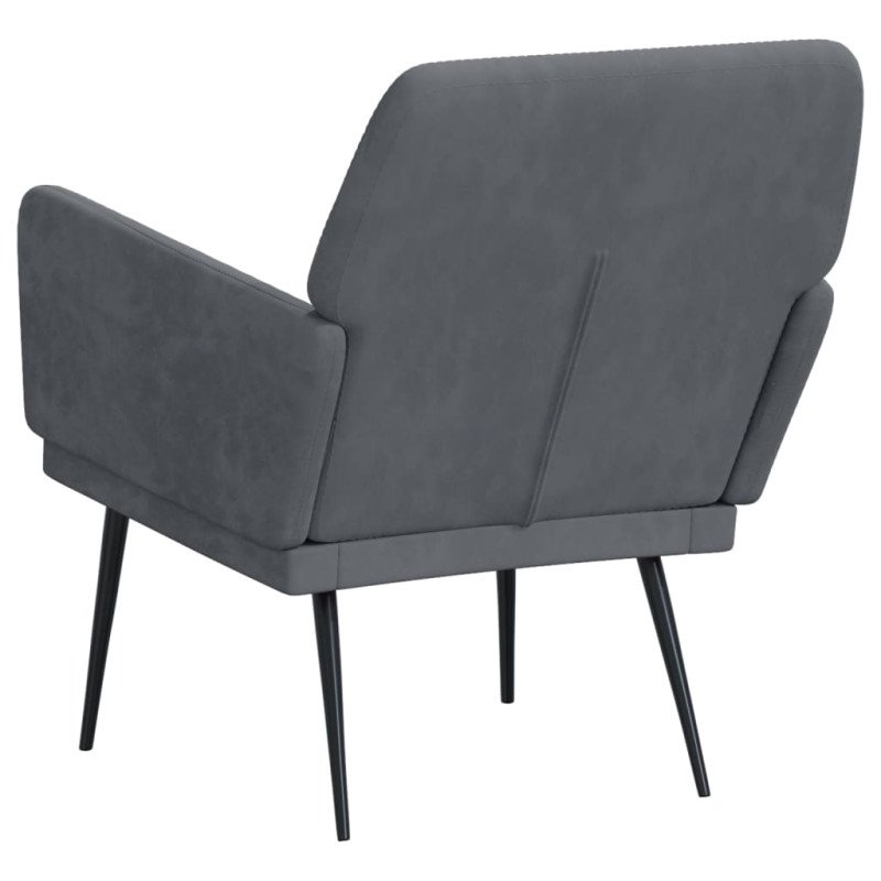 vidaXL Kreslo tmavosivé 62x79x79 cm zamat
