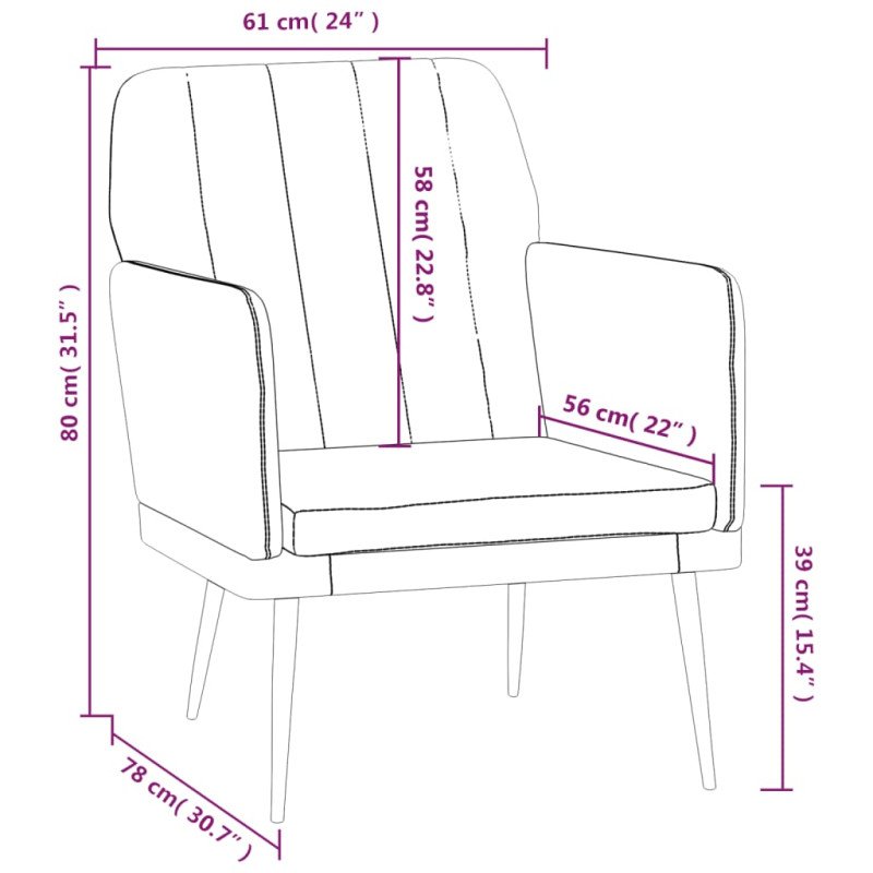 vidaXL Kreslo čierne 61x78x80 cm umelá koža