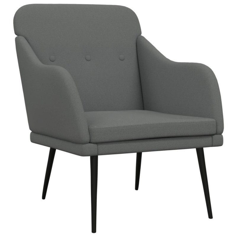 vidaXL Kreslo tmavosivé 63x76x80 cm látka