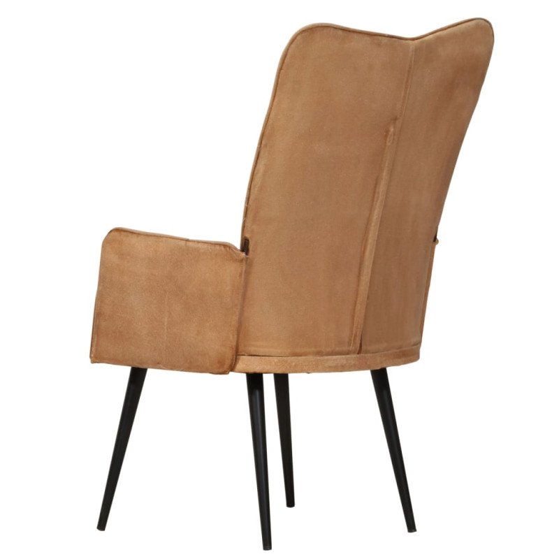 vidaXL Kreslo wingback hnedé plátno
