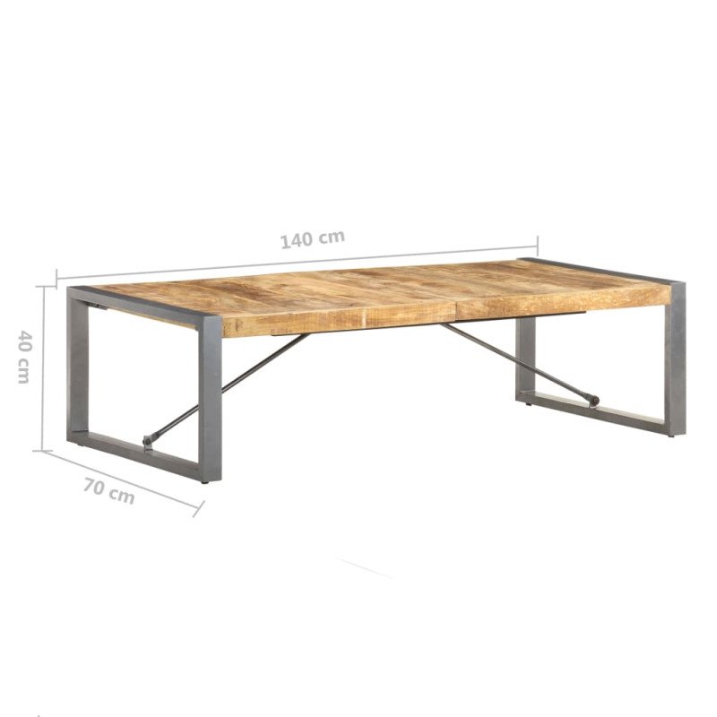 vidaXL Konferenčný stolík 140x70x40 cm, surové mangové drevo