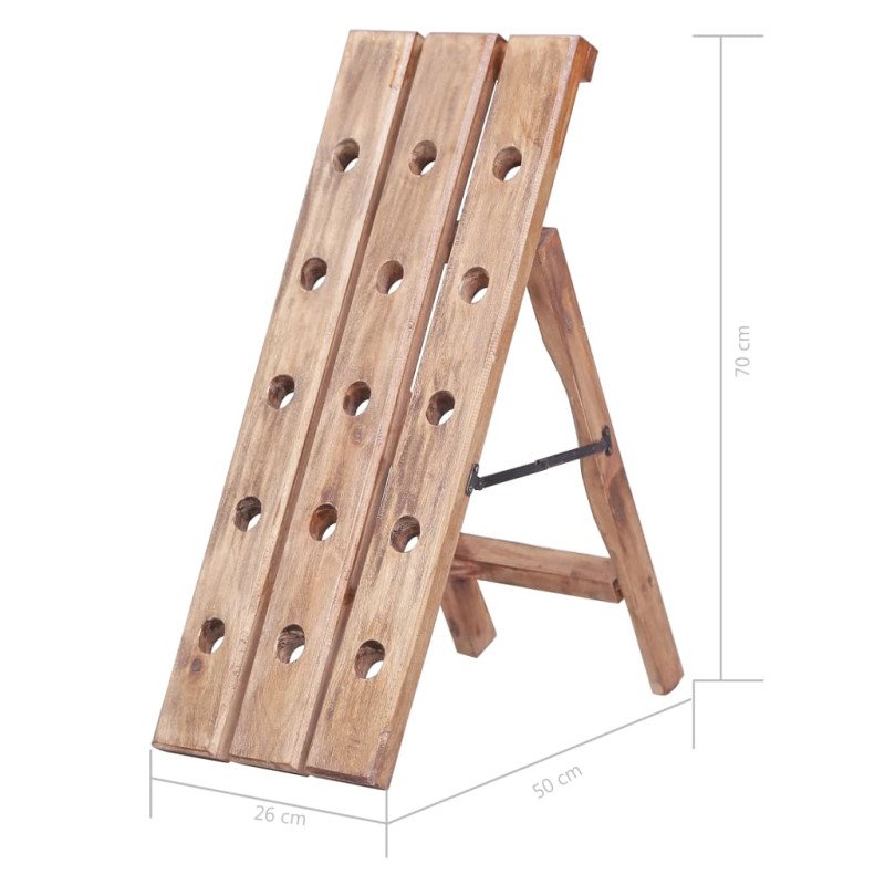 vidaXL Stojan na víno na 15 fliaš 26x50x70 cm recyklovaný masív