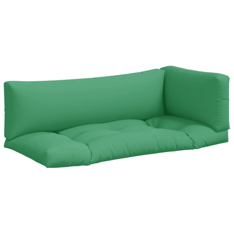 vidaXL Podložky na paletový nábytok 3 ks, zelené, látka