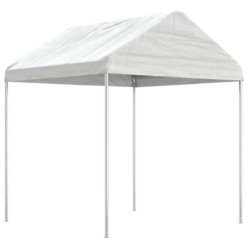 vidaXL Altánok so strechou, biely 13,38x2,28x2,69 m, polyetylén