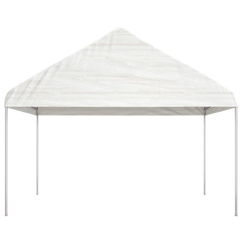 vidaXL Altánok so strechou, biely 8,92x4,08x3,22 m, polyetylén