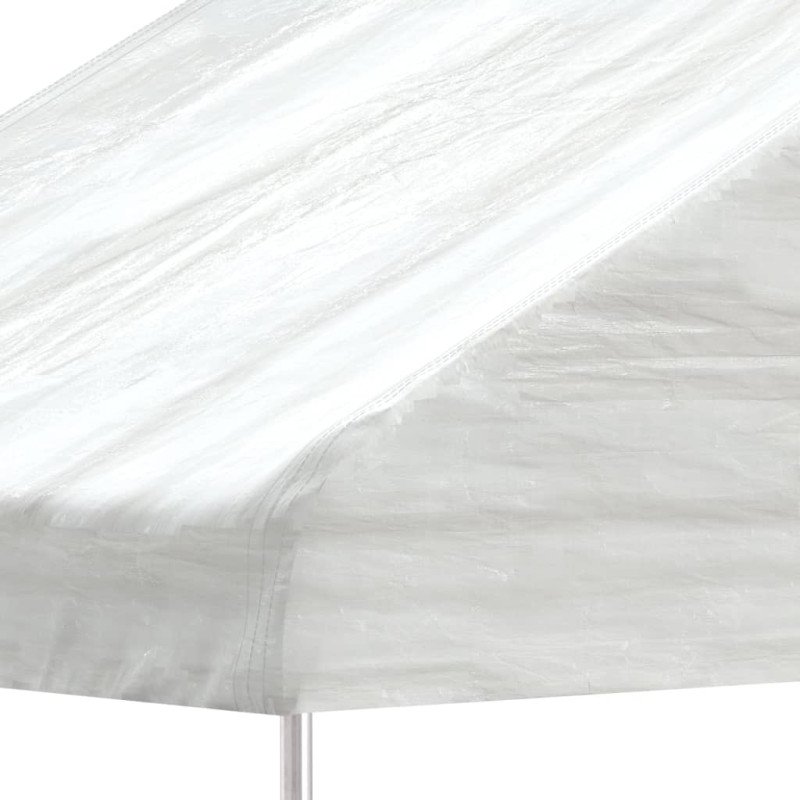 vidaXL Altánok so strechou, biely 8,92x4,08x3,22 m, polyetylén