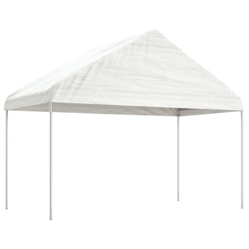 vidaXL Altánok so strechou, biely 4,46x4,08x3,22 m, polyetylén