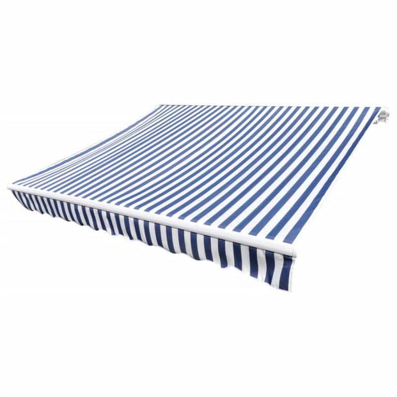 vidaXL Tieniaca plachta na markízu, modro biela 4x3 m (bez rámu)