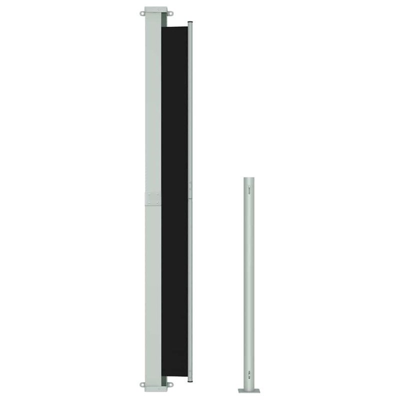 vidaXL Zaťahovacia bočná markíza na terasu 180x500 cm čierna