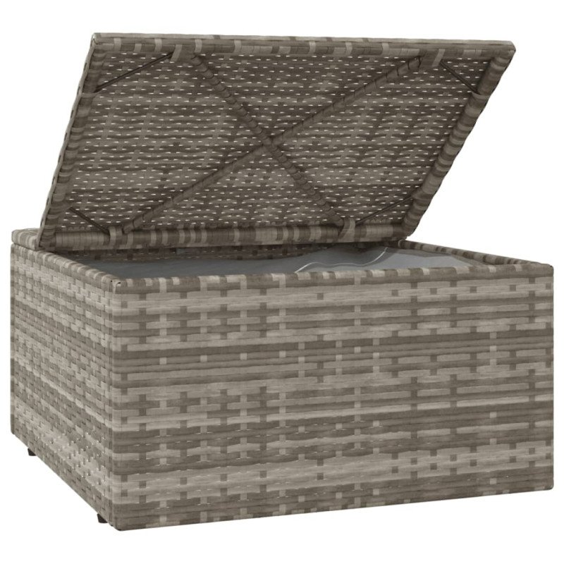 vidaXL Záhradná podnožka so sedákom sivá 55x55x30 cm polyratan