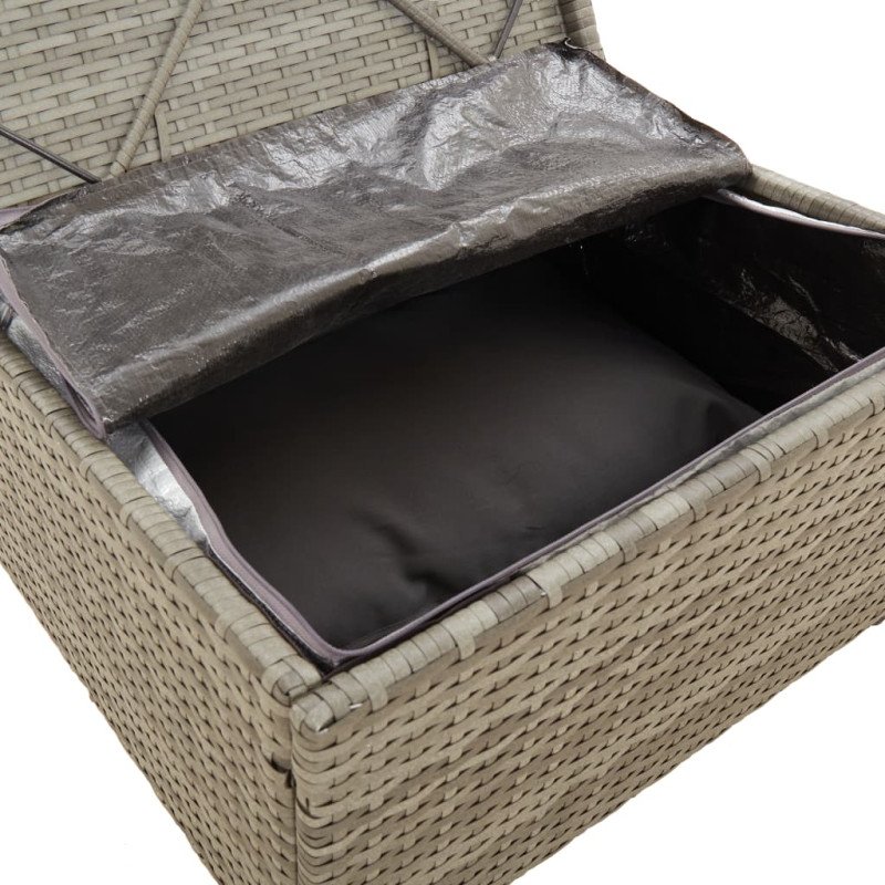vidaXL Záhradná podnožka so sedákom sivá 55x55x30 cm polyratan