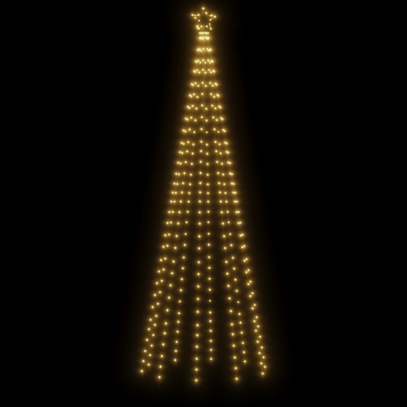 vidaXL Vianočný stromček so špicom 310 teplých a bielych LED 300 cm