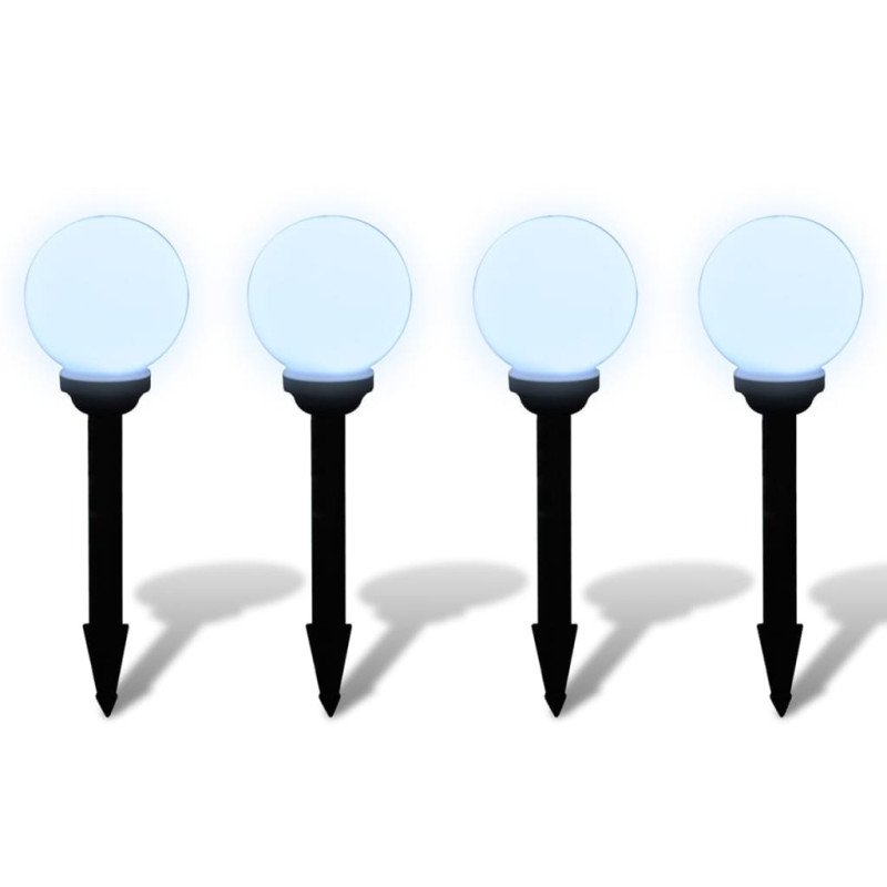 vidaXL Vonkajšie osvetlenie chodníka 4 ks, LED 15 cm, s hrotom
