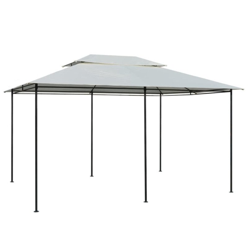 vidaXL Záhradný prístrešok so závesmi, 4x3 m, biely