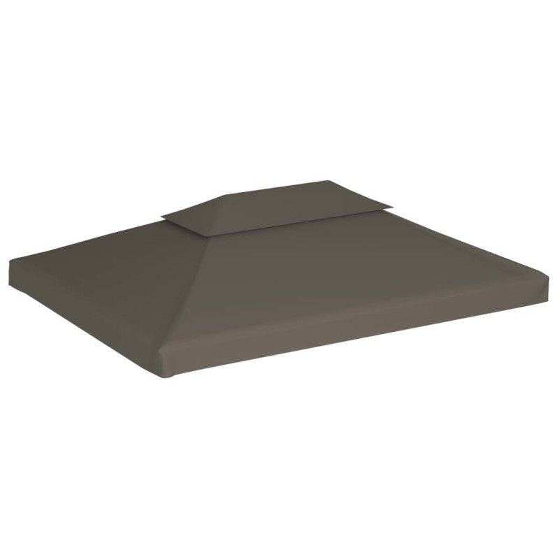 vidaXL Dvojitá strieška na altánok 310 g/m², 4x3 m, sivohnedá