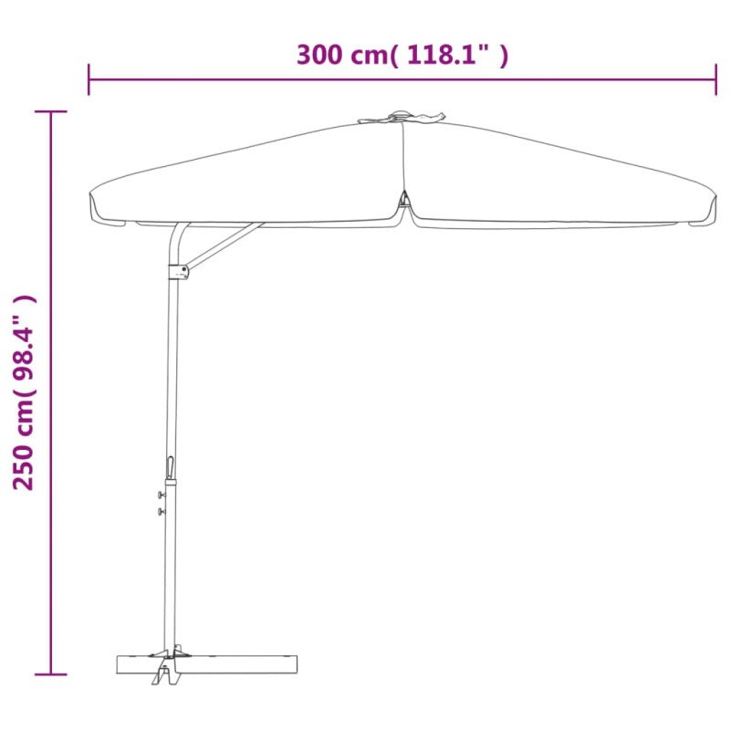 vidaXL Vonkajší slnečník s oceľovou tyčou 300x250 cm, antracitový