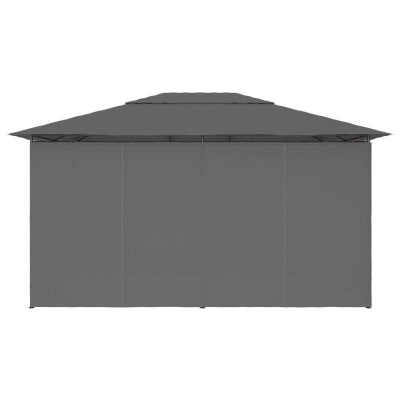 vidaXL Záhradný prístrešok so závesmi 4x3 m, antracitový