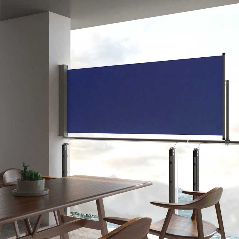 vidaXL Zaťahovacia bočná markíza na terasu 100x300 cm, modrá