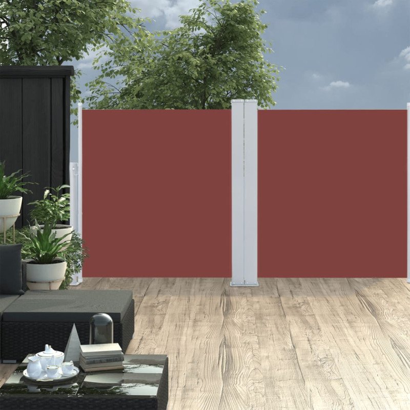 vidaXL Zaťahovacia bočná markíza, hnedá 120x600 cm 