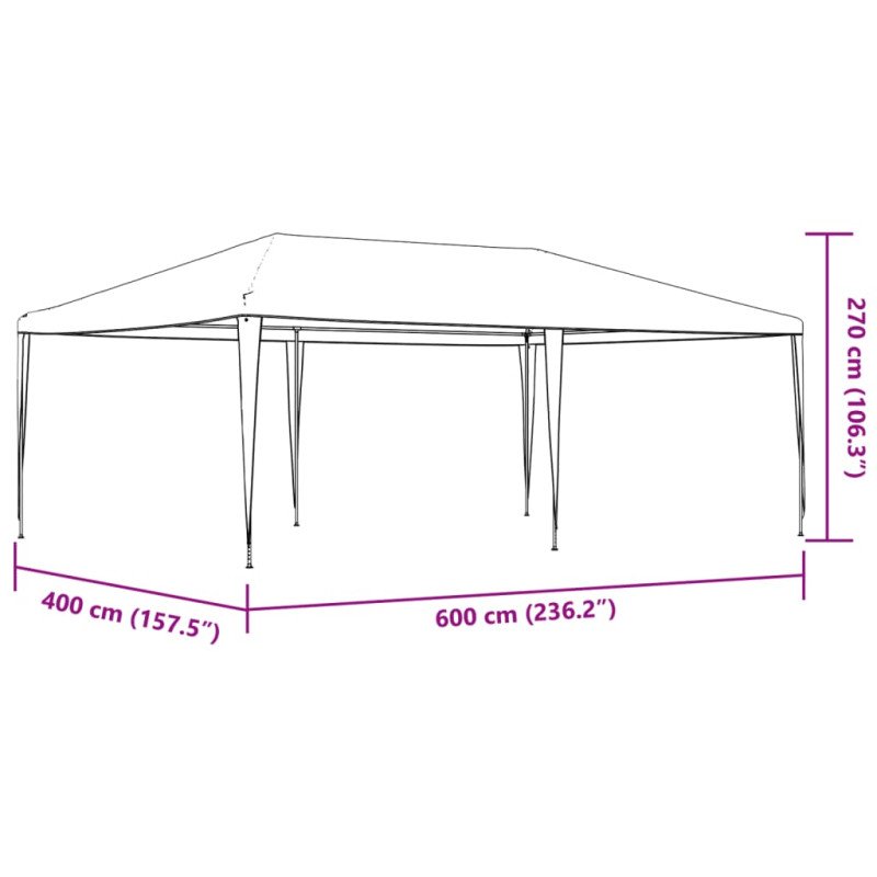 vidaXL Profesionálny párty stan 4x6 m, zelený 90 g/m² 