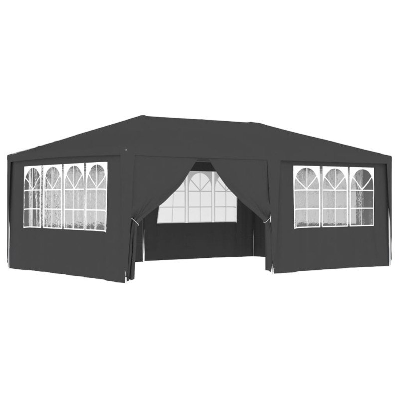 vidaXL Profesionálny párty stan+bočné steny 4x6 m, antracitový 90 g/m²