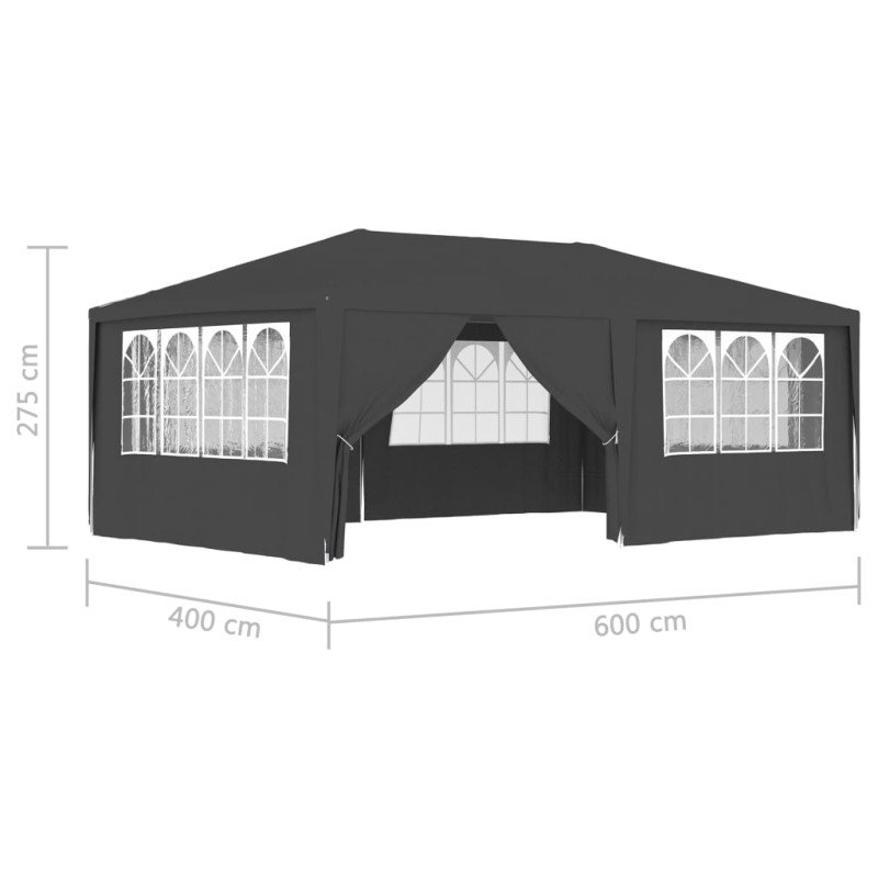 vidaXL Profesionálny párty stan+bočné steny 4x6 m, antracitový 90 g/m²