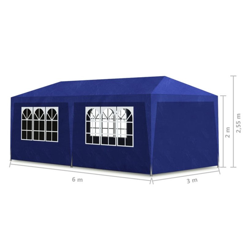 vidaXL Párty stan 3x6 m, modrý