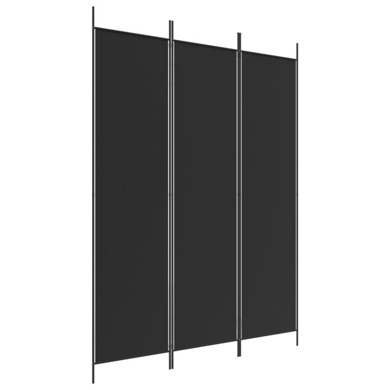 vidaXL 3-panelový paraván čierny 150x200 cm látkový