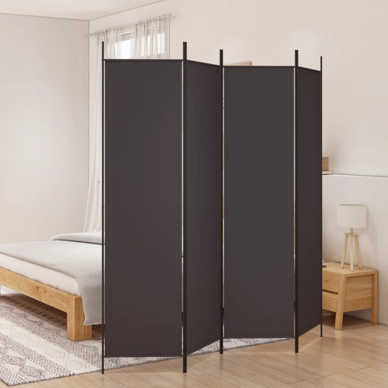 vidaXL 4-panelový paraván hnedý 200x200 cm látkový