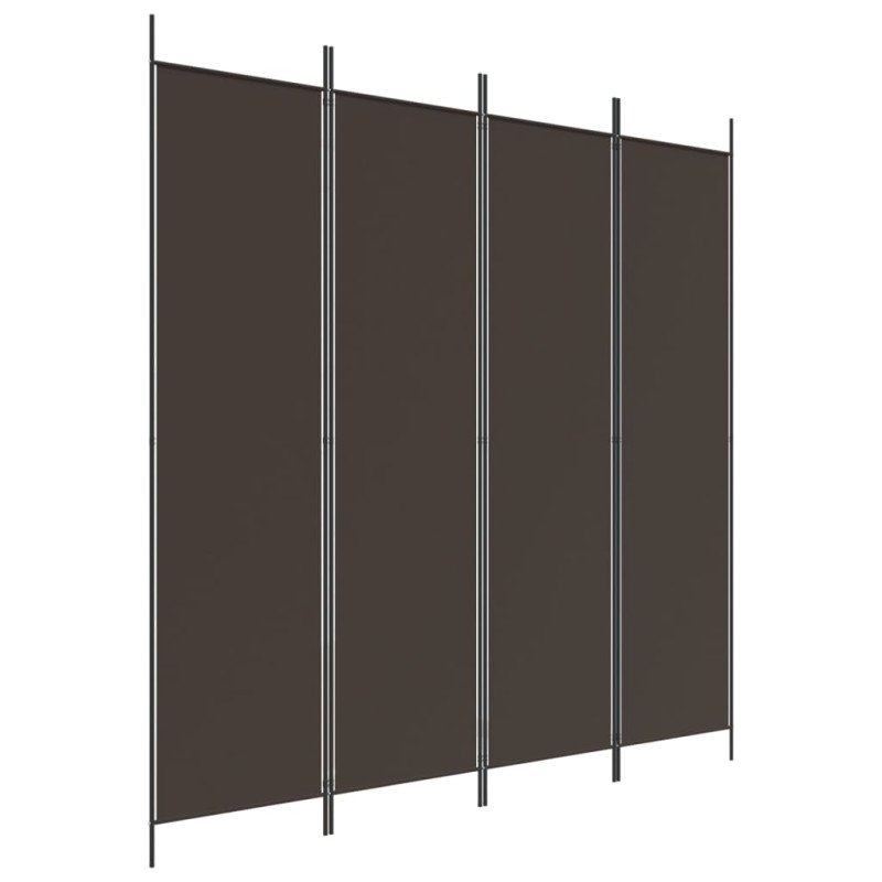 vidaXL 4-panelový paraván hnedý 200x200 cm látkový