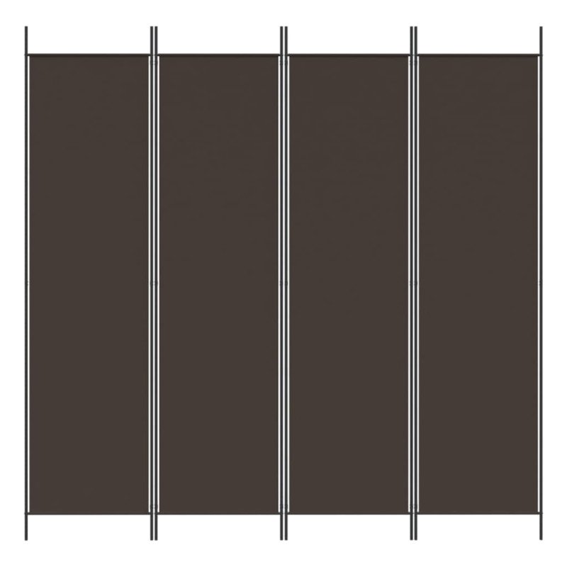 vidaXL 4-panelový paraván hnedý 200x200 cm látkový
