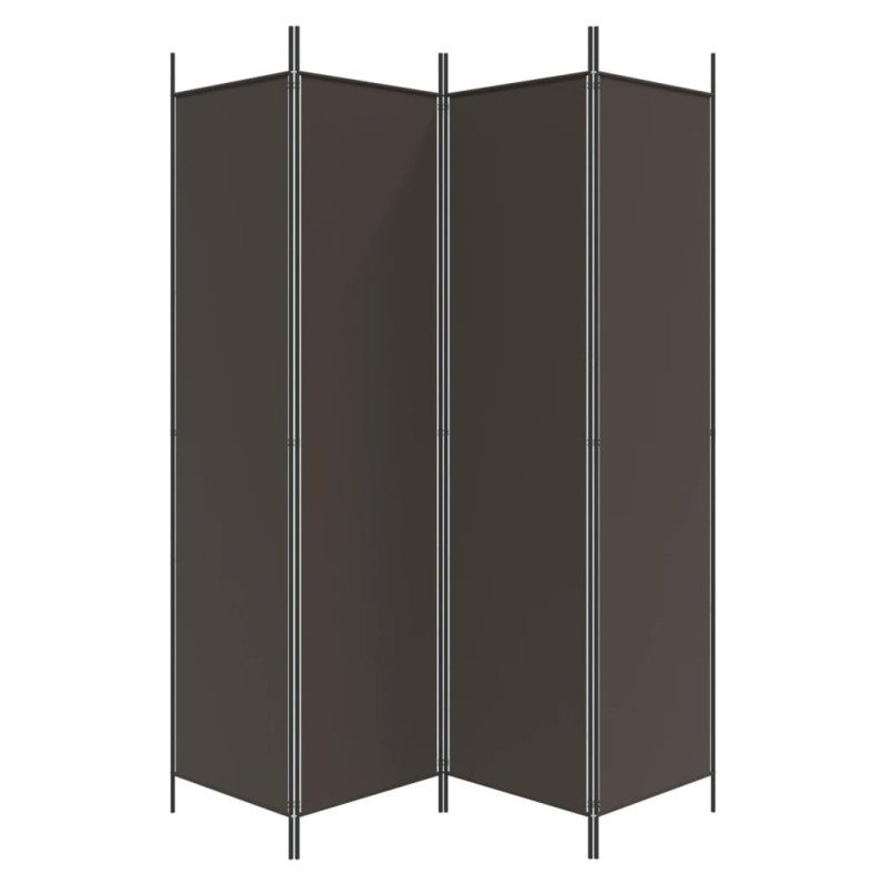 vidaXL 4-panelový paraván hnedý 200x200 cm látkový