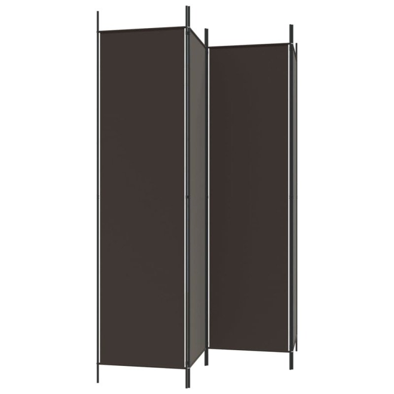 vidaXL 4-panelový paraván hnedý 200x200 cm látkový