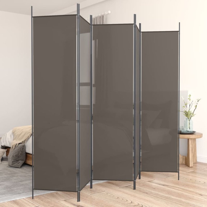 vidaXL 5-panelový paraván antracitový 250x200 cm látkový