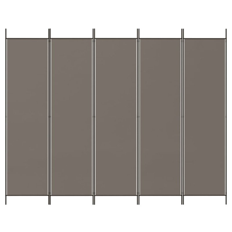 vidaXL 5-panelový paraván antracitový 250x200 cm látkový