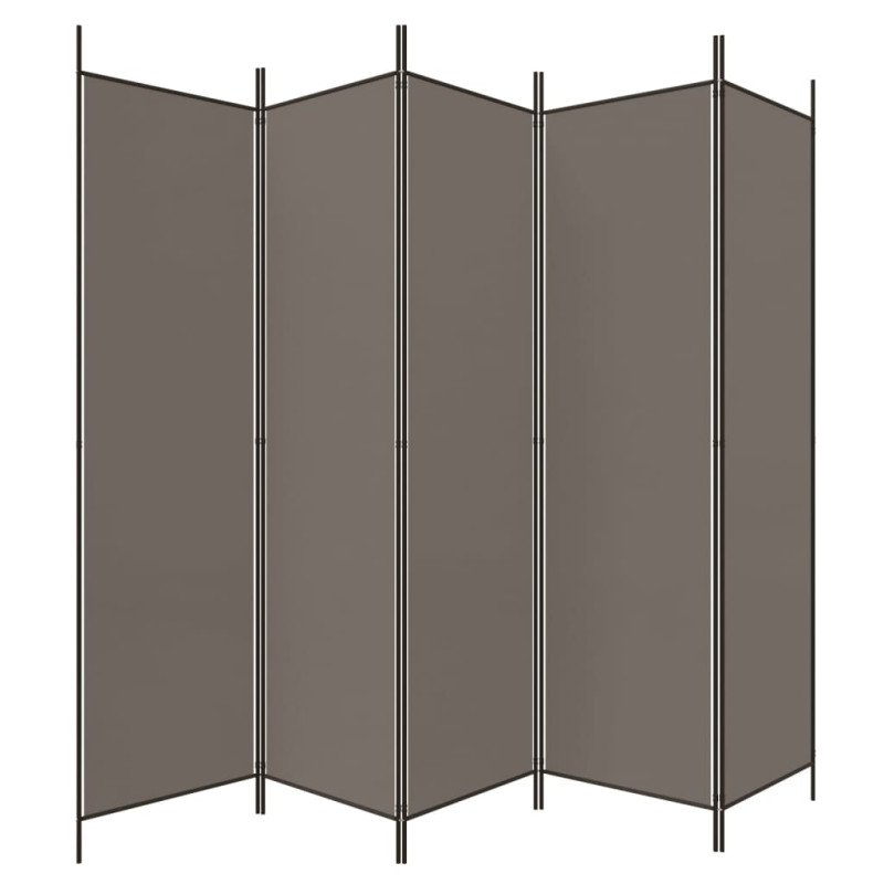 vidaXL 5-panelový paraván antracitový 250x200 cm látkový