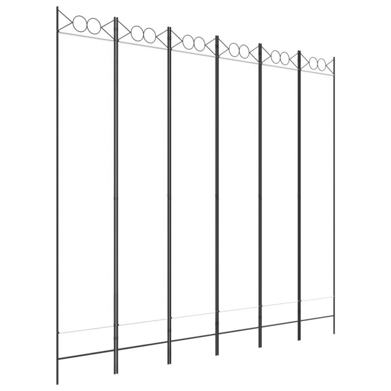 vidaXL 6-panelový paraván biely 240x220 cm látkový