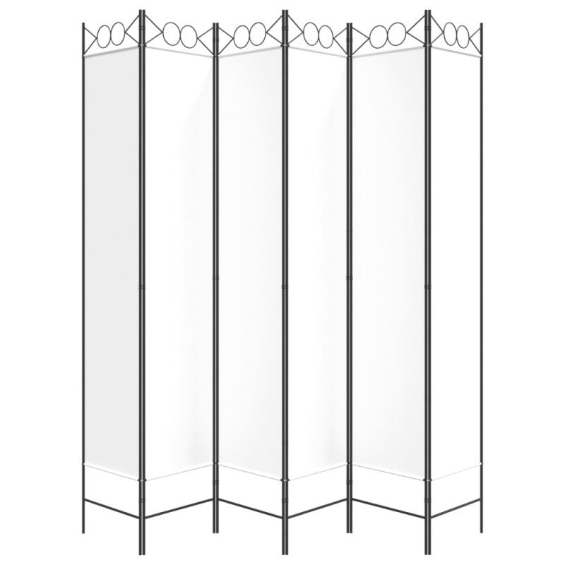 vidaXL 6-panelový paraván biely 240x220 cm látkový