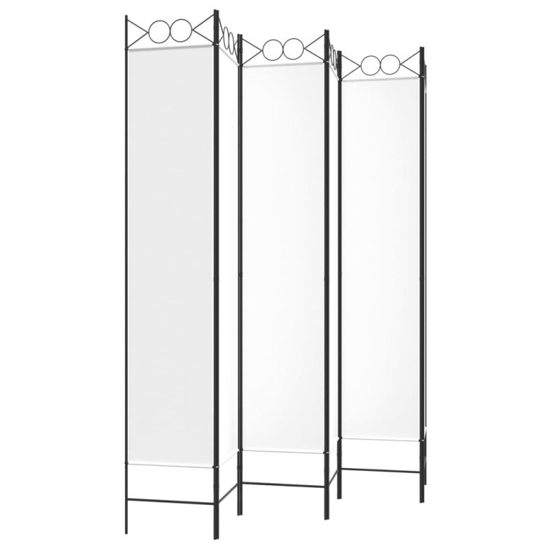 vidaXL 6-panelový paraván biely 240x220 cm látkový